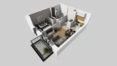 2 pokoje, mieszkanie 40,97 m², piętro 3, oferta nr A/80, Osiedle przy Wielickiej, Kraków, Bieżanów-Prokocim, ul. Marii Orwid / Wielicka
