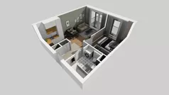 2 pokoje, mieszkanie 40,97 m², piętro 3, oferta nr A/80, Osiedle przy Wielickiej, Kraków, Bieżanów-Prokocim, ul. Marii Orwid / Wielicka