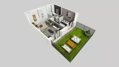 2 pokoje, mieszkanie 35,32 m², parter, oferta nr C/59, Przystanek Prądnik 2, Kraków, Prądnik Biały, Górka Narodowa, ul. Meiera
