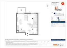 2 pokoje, mieszkanie 36,59 m², piętro 1, oferta nr A/4, Osiedle Palladium, Warszawa, Białołęka, Nowodwory, ul. Mieczysławy Ćwiklińskiej