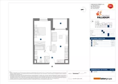 2 pokoje, mieszkanie 37,76 m², piętro 4, oferta nr A/67, Osiedle Palladium, Warszawa, Białołęka, Nowodwory, ul. Mieczysławy Ćwiklińskiej