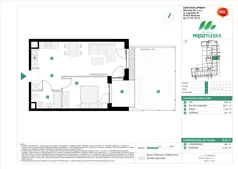 2 pokoje, mieszkanie 42,50 m², parter, oferta nr A/1, Osiedle Międzyleska 3, Wrocław, Tarnogaj, Krzyki, ul. Międzyleska