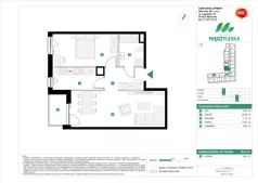 2 pokoje, mieszkanie 54,34 m², piętro 4, oferta nr A/50, Osiedle Międzyleska 3, Wrocław, Tarnogaj, Krzyki, ul. Międzyleska