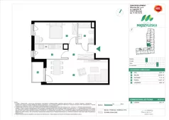 2 pokoje, mieszkanie 54,34 m², piętro 5, oferta nr A/61, Osiedle Międzyleska 3, Wrocław, Tarnogaj, Krzyki, ul. Międzyleska