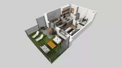 2 pokoje, mieszkanie 37,23 m², piętro 4, oferta nr A/100, Międzyleska 4, Wrocław, Tarnogaj, Krzyki, ul. Międzyleska
