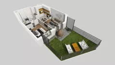 2 pokoje, mieszkanie 39,77 m², piętro 1, oferta nr A/31, Międzyleska 4, Wrocław, Tarnogaj, Krzyki, ul. Międzyleska
