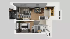 2 pokoje, mieszkanie 41,49 m², piętro 2, oferta nr A/36, Międzyleska 4, Wrocław, Tarnogaj, Krzyki, ul. Międzyleska