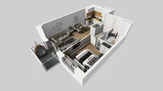 2 pokoje, mieszkanie 41,49 m², piętro 2, oferta nr A/36, Międzyleska 4, Wrocław, Tarnogaj, Krzyki, ul. Międzyleska