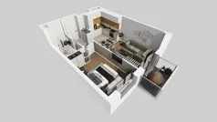 2 pokoje, mieszkanie 39,77 m², piętro 2, oferta nr A/38, Międzyleska 4, Wrocław, Tarnogaj, Krzyki, ul. Międzyleska