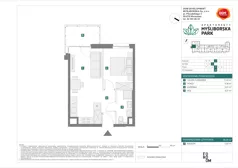 2 pokoje, mieszkanie 35,04 m², piętro 3, oferta nr J/69, Apartamenty Myśliborska Park, Warszawa, Białołęka, Żerań, ul. Myśliborska 11