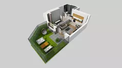 2 pokoje, mieszkanie 38,18 m², piętro 1, oferta nr A/4, Apartamenty Metro Wilanowska, Warszawa, Mokotów, Ksawerów, ul. Pejzażowa 26