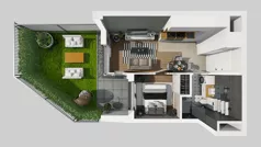 2 pokoje, mieszkanie 30,70 m², parter, oferta nr A/2, Apartamenty Metro Wilanowska, Warszawa, Mokotów, Ksawerów, ul. Pejzażowa 26