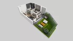 2 pokoje, mieszkanie 30,70 m², parter, oferta nr A/2, Apartamenty Metro Wilanowska, Warszawa, Mokotów, Ksawerów, ul. Pejzażowa 26