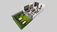 2 pokoje, mieszkanie 35,74 m², piętro 1, oferta nr A/10, Apartamenty Metro Wilanowska, Warszawa, Mokotów, Ksawerów, ul. Pejzażowa 26