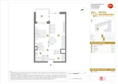 2 pokoje, mieszkanie 37,85 m², piętro 1, oferta nr A/6, Apartamenty Metro Wilanowska, Warszawa, Mokotów, Ksawerów, ul. Pejzażowa 26
