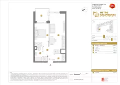 2 pokoje, mieszkanie 37,85 m², piętro 5, oferta nr A/54, Apartamenty Metro Wilanowska, Warszawa, Mokotów, Ksawerów, ul. Pejzażowa 26