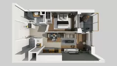 2 pokoje, mieszkanie 37,85 m², piętro 5, oferta nr A/54, Apartamenty Metro Wilanowska, Warszawa, Mokotów, Ksawerów, ul. Pejzażowa 26