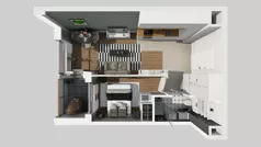 2 pokoje, mieszkanie 35,83 m², piętro 6, oferta nr A/70, Apartamenty Metro Wilanowska, Warszawa, Mokotów, Ksawerów, ul. Pejzażowa 26