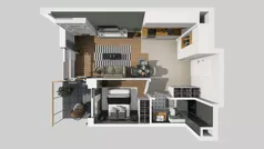 2 pokoje, mieszkanie 39,92 m², piętro 3, oferta nr A/98, Apartamenty Metro Wilanowska, Warszawa, Mokotów, Ksawerów, ul. Pejzażowa 26