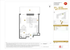 2 pokoje, mieszkanie 33,52 m², piętro 1, oferta nr A/118, Apartamenty Metro Wilanowska, Warszawa, Mokotów, Ksawerów, ul. Pejzażowa 26