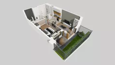 2 pokoje, mieszkanie 40,31 m², parter, oferta nr A/187, Apartamenty Metro Wilanowska, Warszawa, Mokotów, Ksawerów, ul. Pejzażowa 26