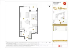 2 pokoje, mieszkanie 40,75 m², piętro 1, oferta nr A/199, Apartamenty Metro Wilanowska, Warszawa, Mokotów, Ksawerów, ul. Pejzażowa 26