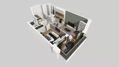2 pokoje, mieszkanie 40,75 m², piętro 1, oferta nr A/199, Apartamenty Metro Wilanowska, Warszawa, Mokotów, Ksawerów, ul. Pejzażowa 26
