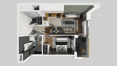 2 pokoje, mieszkanie 38,54 m², piętro 6, oferta nr A/270, Apartamenty Metro Wilanowska, Warszawa, Mokotów, Ksawerów, ul. Pejzażowa 26