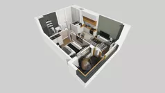 2 pokoje, mieszkanie 38,54 m², piętro 6, oferta nr A/270, Apartamenty Metro Wilanowska, Warszawa, Mokotów, Ksawerów, ul. Pejzażowa 26