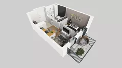 2 pokoje, mieszkanie 30,18 m², piętro 5, oferta nr B/63, Apartamenty Park Matecznego, Kraków, Podgórze, Mateczny, ul. Rydlówka 5