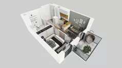 2 pokoje, mieszkanie 30,33 m², piętro 5, oferta nr B/64, Apartamenty Park Matecznego, Kraków, Podgórze, Mateczny, ul. Rydlówka 5