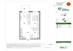 2 pokoje, mieszkanie 40,41 m², piętro 2, oferta nr B/14, Osiedle Urbino 4, Warszawa, Włochy, Raków, ul. Szybka