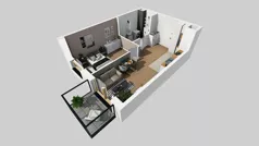 2 pokoje, mieszkanie 40,41 m², piętro 2, oferta nr B/14, Osiedle Urbino 4, Warszawa, Włochy, Raków, ul. Szybka