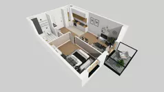 2 pokoje, mieszkanie 40,41 m², piętro 2, oferta nr B/14, Osiedle Urbino 4, Warszawa, Włochy, Raków, ul. Szybka