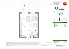 2 pokoje, mieszkanie 37,33 m², piętro 1, oferta nr C/12, Osiedle Urbino 4.2, Warszawa, Włochy, Raków, ul. Szybka