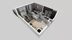 2 pokoje, mieszkanie 37,33 m², piętro 1, oferta nr C/12, Osiedle Urbino 4.2, Warszawa, Włochy, Raków, ul. Szybka