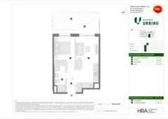 2 pokoje, mieszkanie 33,34 m², piętro 4, oferta nr D/19, Osiedle Urbino 4.2, Warszawa, Włochy, Raków, ul. Szybka