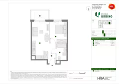 2 pokoje, mieszkanie 39,98 m², piętro 1, oferta nr E/5, Osiedle Urbino 4.3, Warszawa, Włochy, Raków, ul. Szybka