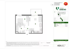2 pokoje, mieszkanie 38,58 m², piętro 2, oferta nr E/43, Osiedle Urbino 4, Warszawa, Włochy, Raków, ul. Szybka