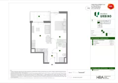 2 pokoje, mieszkanie 41,89 m², piętro 3, oferta nr E/49, Osiedle Urbino 4.3, Warszawa, Włochy, Raków, ul. Szybka