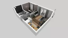2 pokoje, mieszkanie 38,58 m², piętro 3, oferta nr E/50, Osiedle Urbino 4.3, Warszawa, Włochy, Raków, ul. Szybka