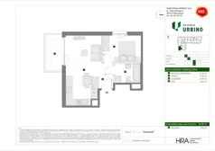 2 pokoje, mieszkanie 39,96 m², piętro 3, oferta nr E/51, Osiedle Urbino 4.3, Warszawa, Włochy, Raków, ul. Szybka