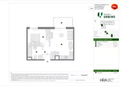 2 pokoje, mieszkanie 38,58 m², piętro 4, oferta nr E/57, Osiedle Urbino 4, Warszawa, Włochy, Raków, ul. Szybka