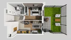 2 pokoje, mieszkanie 39,68 m², parter, oferta nr F/2, Osiedle Urbino 4.3, Warszawa, Włochy, Raków, ul. Szybka