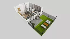 2 pokoje, mieszkanie 39,68 m², parter, oferta nr F/2, Osiedle Urbino 4.3, Warszawa, Włochy, Raków, ul. Szybka