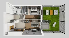 2 pokoje, mieszkanie 39,90 m², parter, oferta nr F/3, Osiedle Urbino 4.3, Warszawa, Włochy, Raków, ul. Szybka