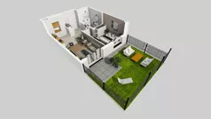 2 pokoje, mieszkanie 39,90 m², parter, oferta nr F/3, Osiedle Urbino 4.3, Warszawa, Włochy, Raków, ul. Szybka