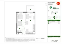 2 pokoje, mieszkanie 39,90 m², piętro 1, oferta nr F/8, Osiedle Urbino 4.3, Warszawa, Włochy, Raków, ul. Szybka