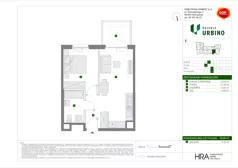 2 pokoje, mieszkanie 39,90 m², piętro 2, oferta nr F/13, Osiedle Urbino 4.3, Warszawa, Włochy, Raków, ul. Szybka