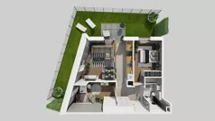 3 pokoje, mieszkanie 48,27 m², piętro 1, oferta nr A/12, Osiedle Park Świetlików, Wrocław, Maślice, Aleja Śliwowa 21